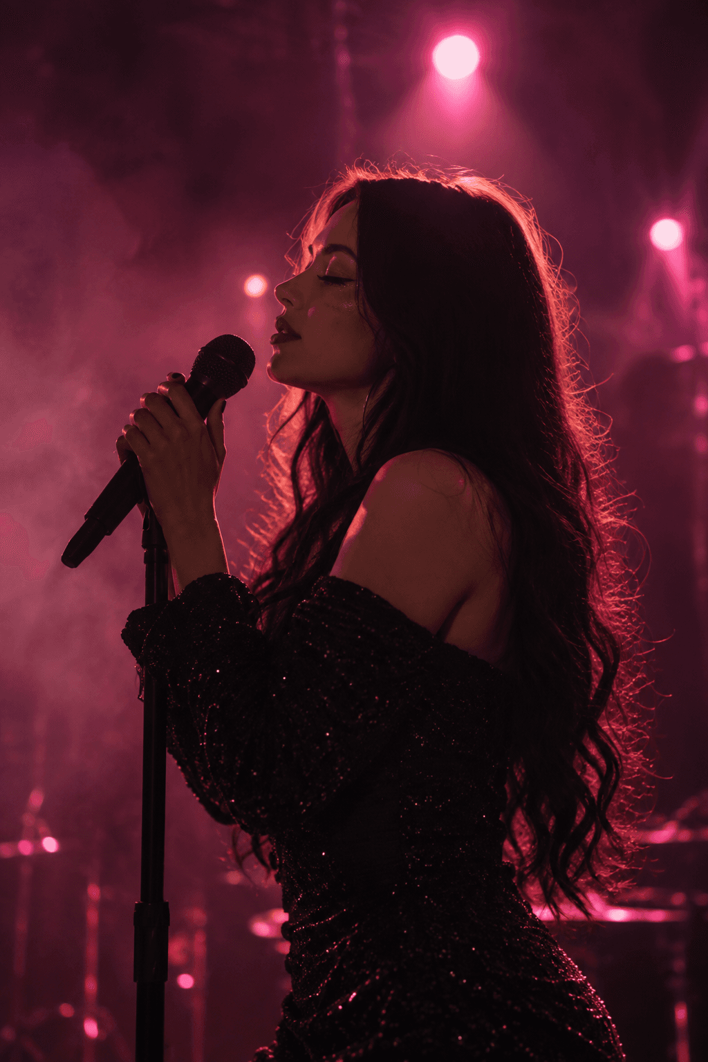 Lizaveta Marmach singing on stage
