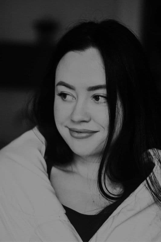 Black and white portrait of Lizaveta Marmach